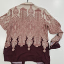 Kikisix camicia DAMASCO stampa panna e bordeaux