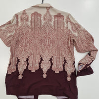 Kikisix camicia DAMASCO stampa panna e bordeaux