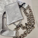 Marc Ellis borsa SHEILA DO pellame laminato catena oro