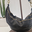 Campomaggi borsa Marsupio Kura in pelle nero con rivetti