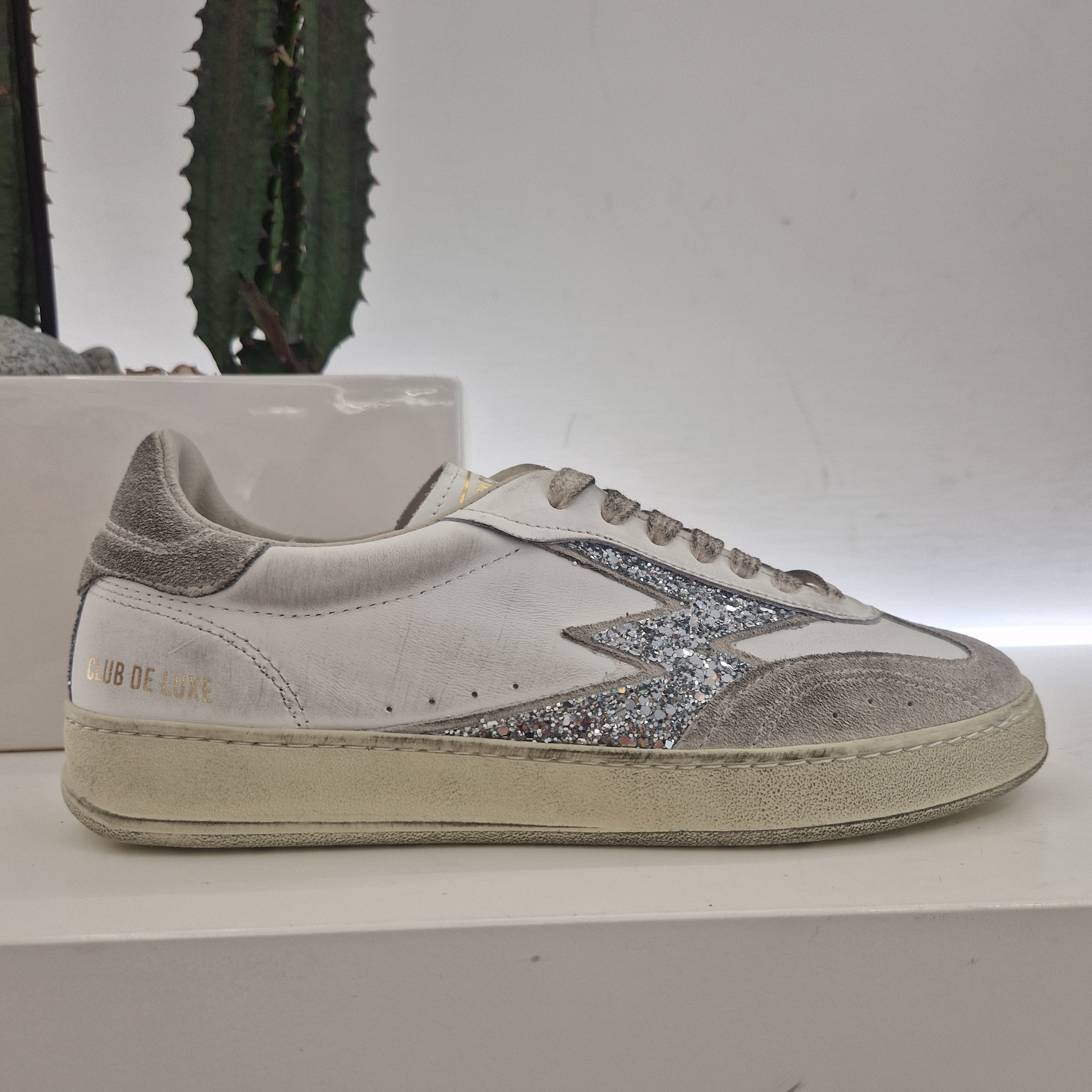 Moa sneakers fulmine glitter argento