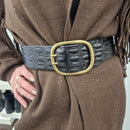 Alberto Luti cintura alta in pelle stampa cocco nero