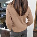 Maglione ZIP color nocciola
