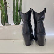 Stivaletto ARIEL stile texano nero tacco 9 cm