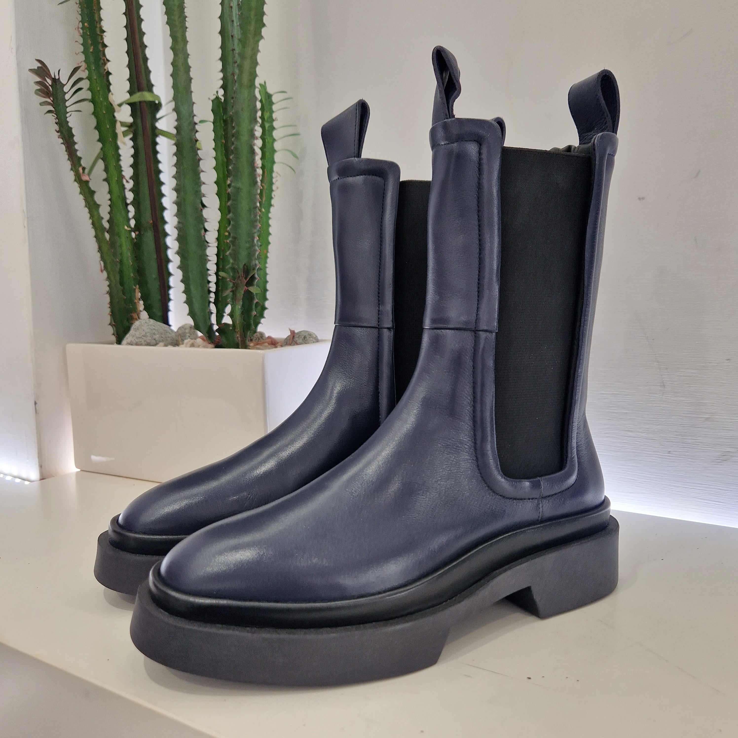 Stivaletto beatles CINDY pelle blu