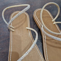 Le Salentine sandalo infradito strass platino