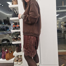 Felpa con pizzo color moro