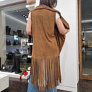 Gilet framge in pelle scamosciata