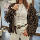 Kikisix cardigan senza bottoni t.moro