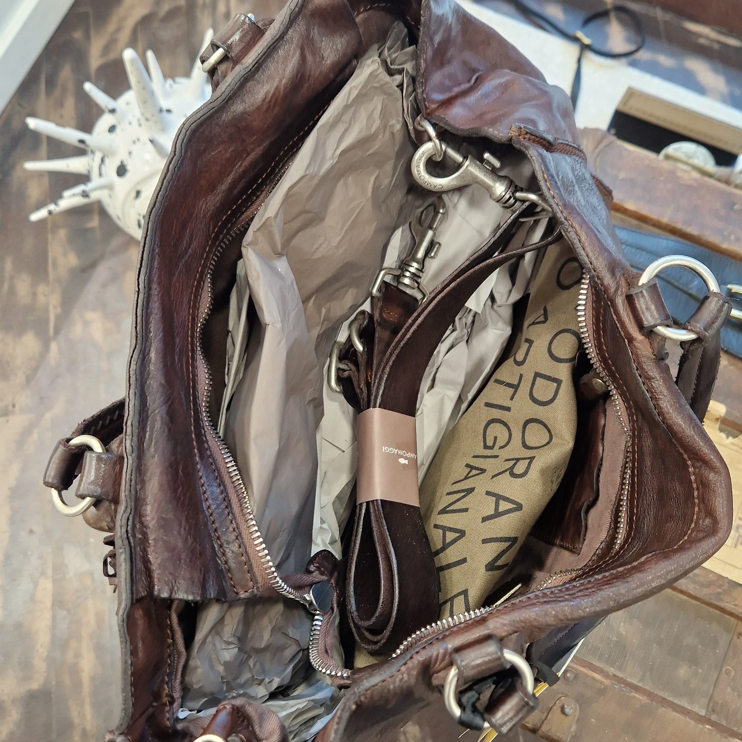 Campomaggi borsa shopping ZEFIRO con frange