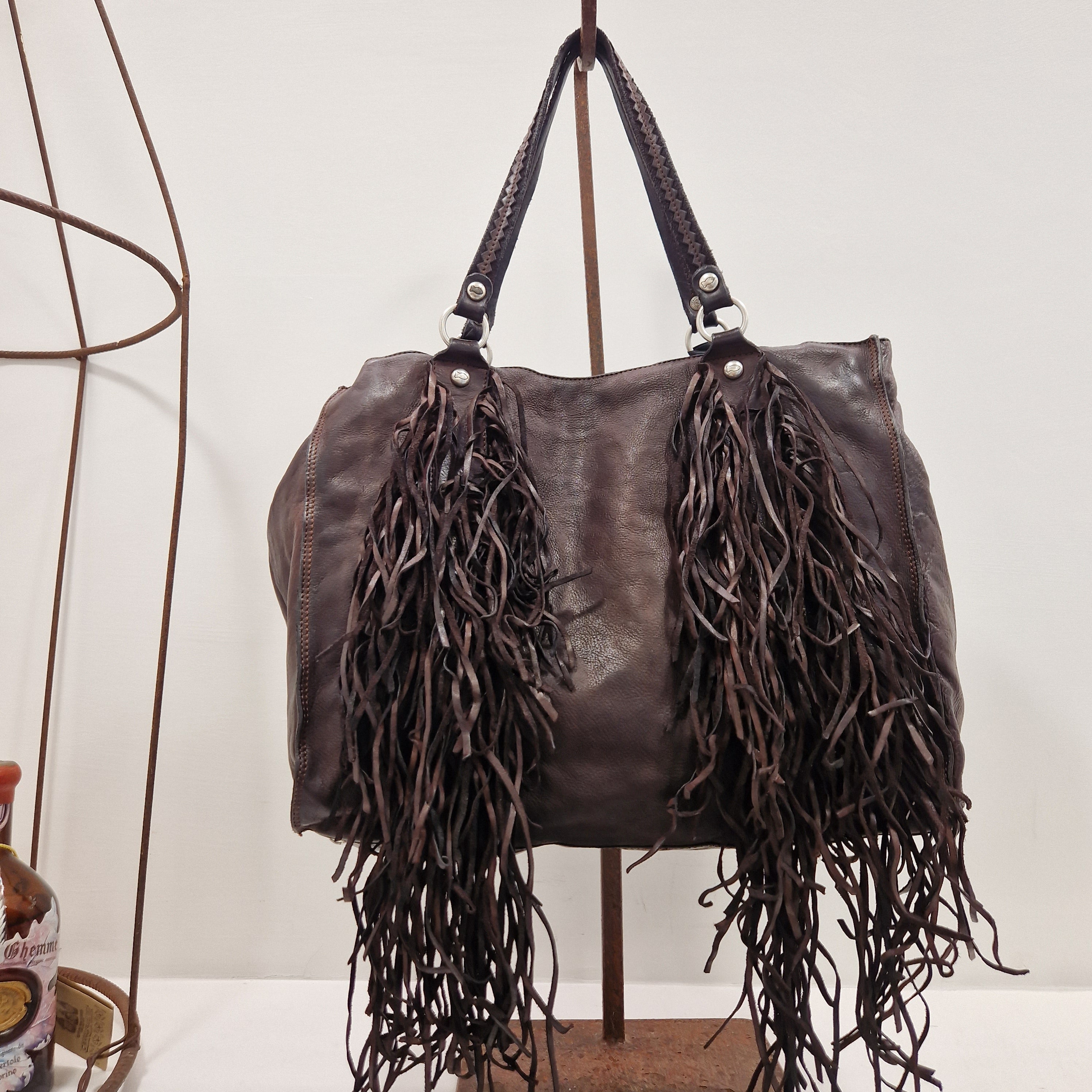 Campomaggi borsa shopping ZEFIRO con frange