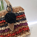 Afar borsa intrecciata a mano KEISHA dimensione piccola multirighe