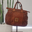 Campomaggi borsa linea PENELOPE formato piccolo intrecciata color cuoio