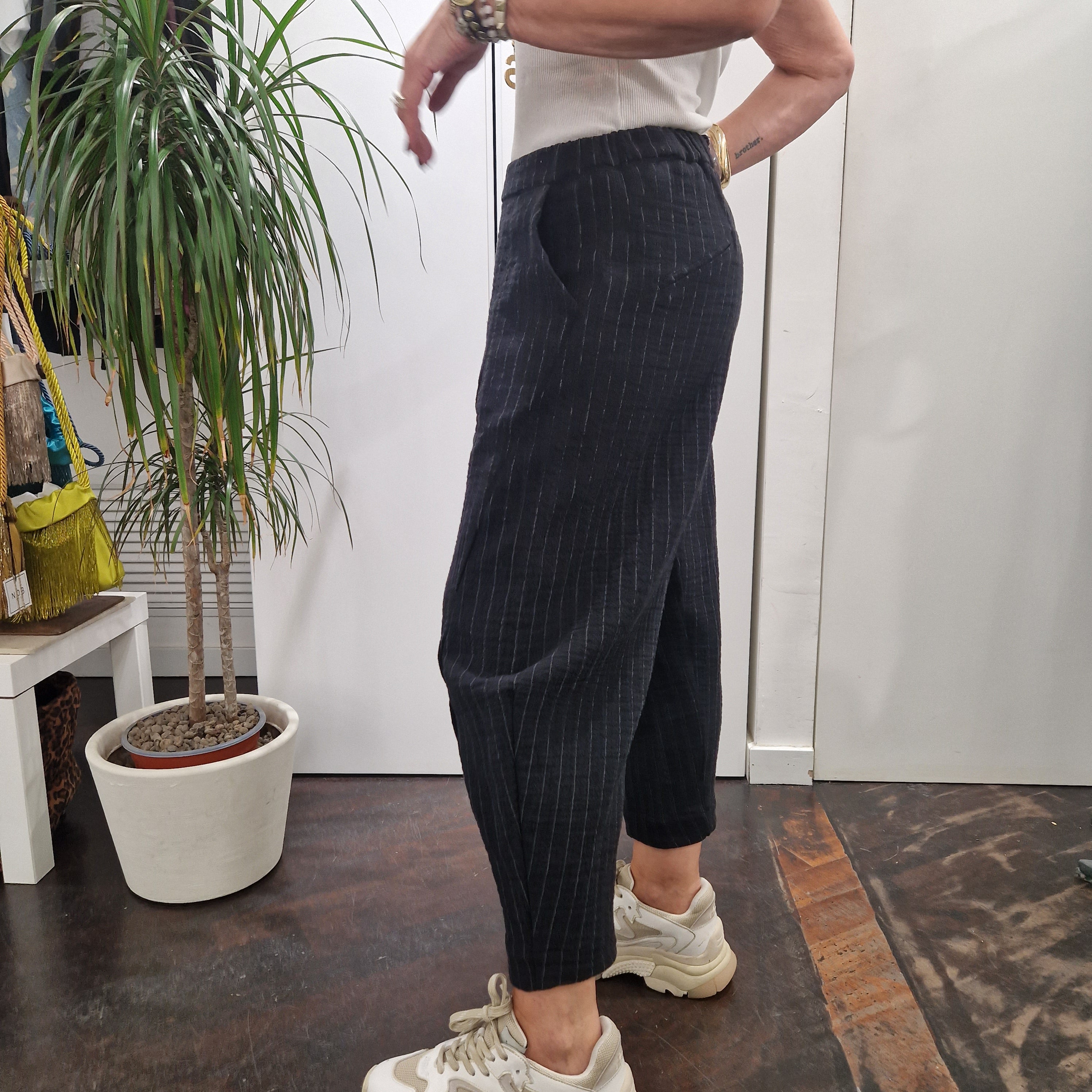 Pantalone LICIA nero GESSATO