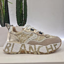 Voile Blanche sneaker beige/ oro dettaglio paillettes