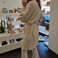Kikisix giacca KIMONO crochette color panna