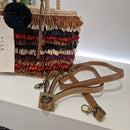 Afar borsa intrecciata a mano KEISHA dimensione piccola multirighe