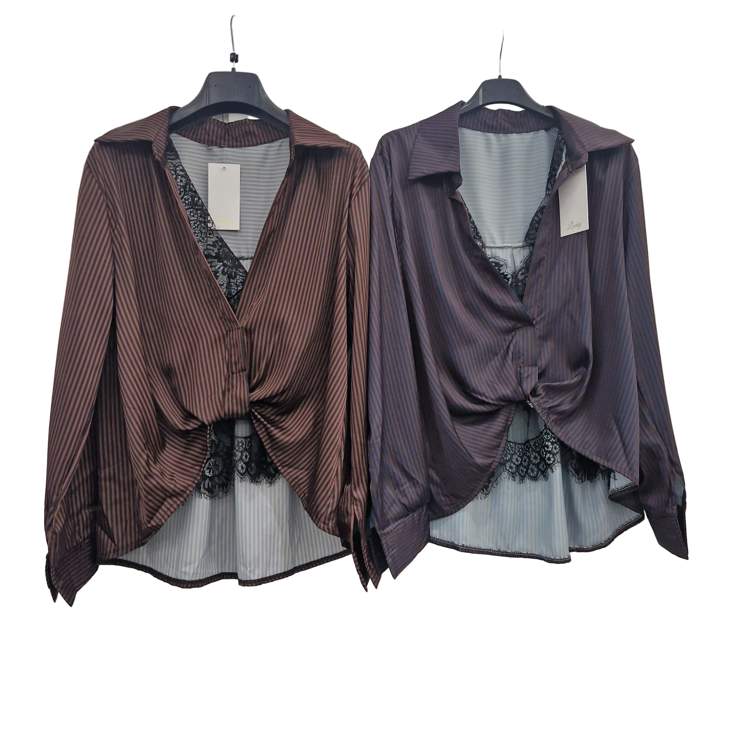 Kikisix Camicia con canotta in pizzo