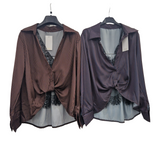 Kikisix Camicia con canotta in pizzo