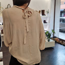Kikisix camicia AGATA con fiocco color beige