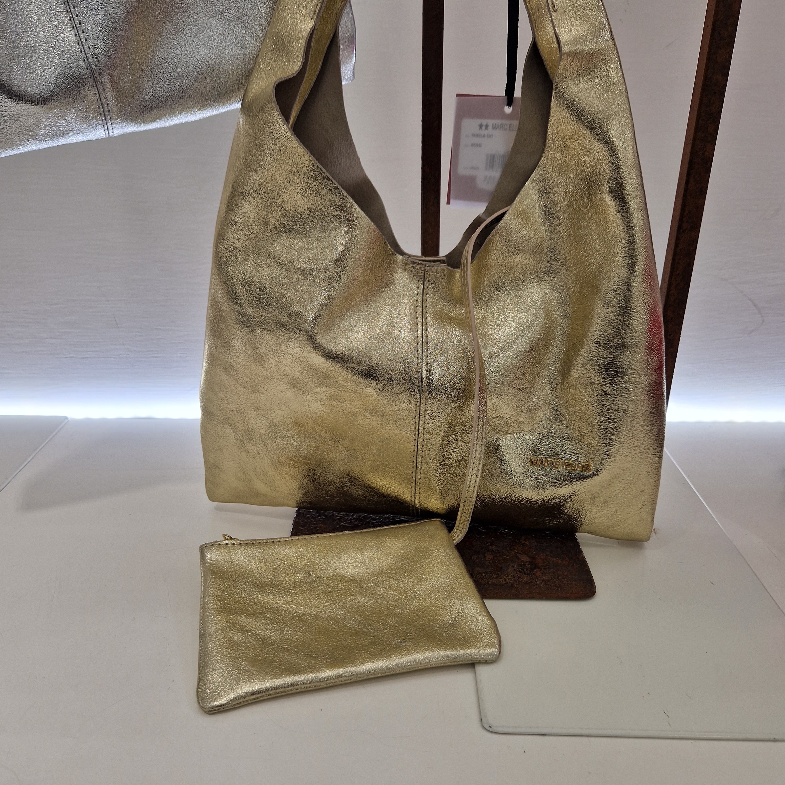 Marc Ellis borsa SHEILA DO pellame laminato catena oro