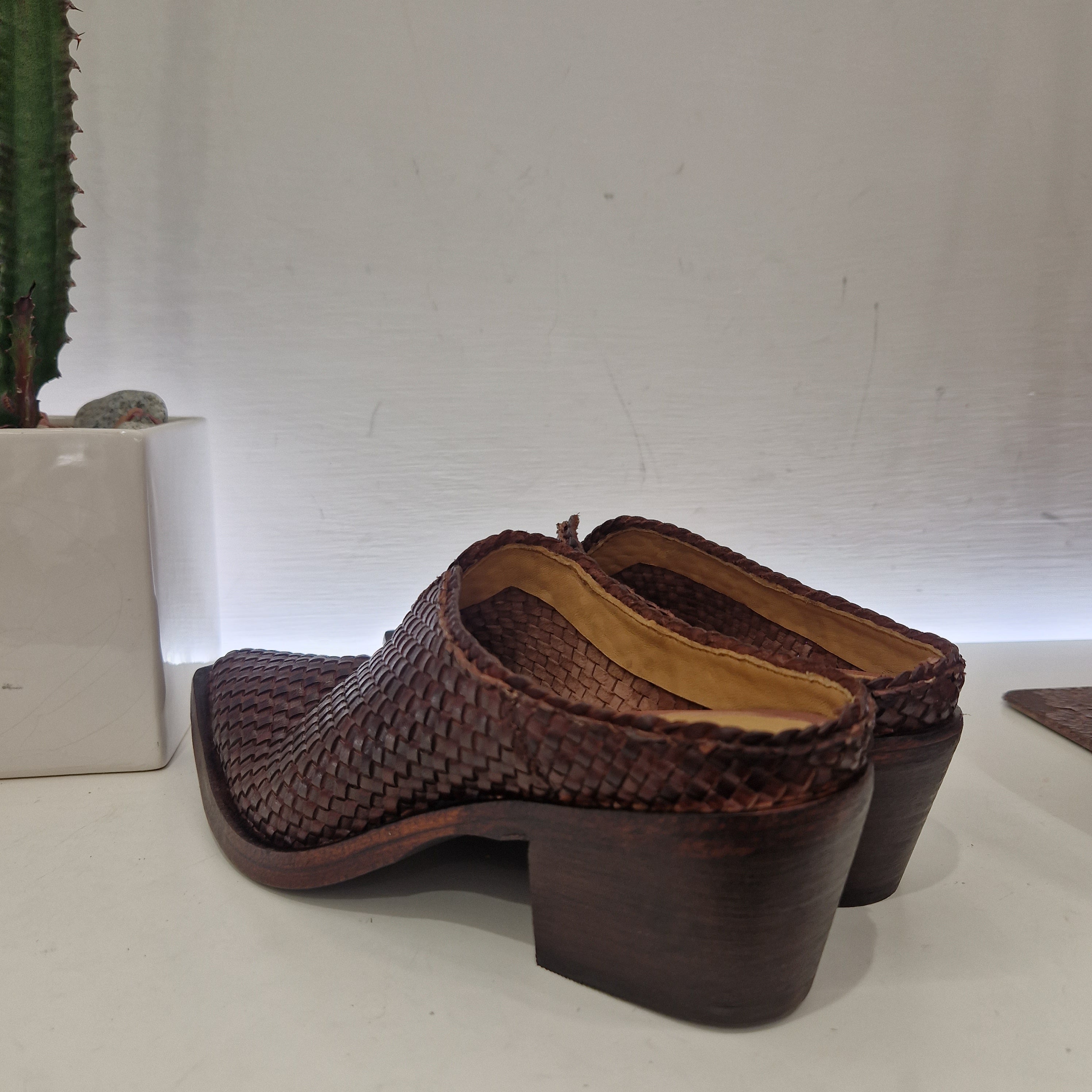 Zolfo sabot intrecciato marrone