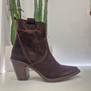 Stivaletto texano KATE pellame scamosciato t.moro tacco 70