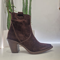 Stivaletto texano KATE pellame scamosciato t.moro tacco 70