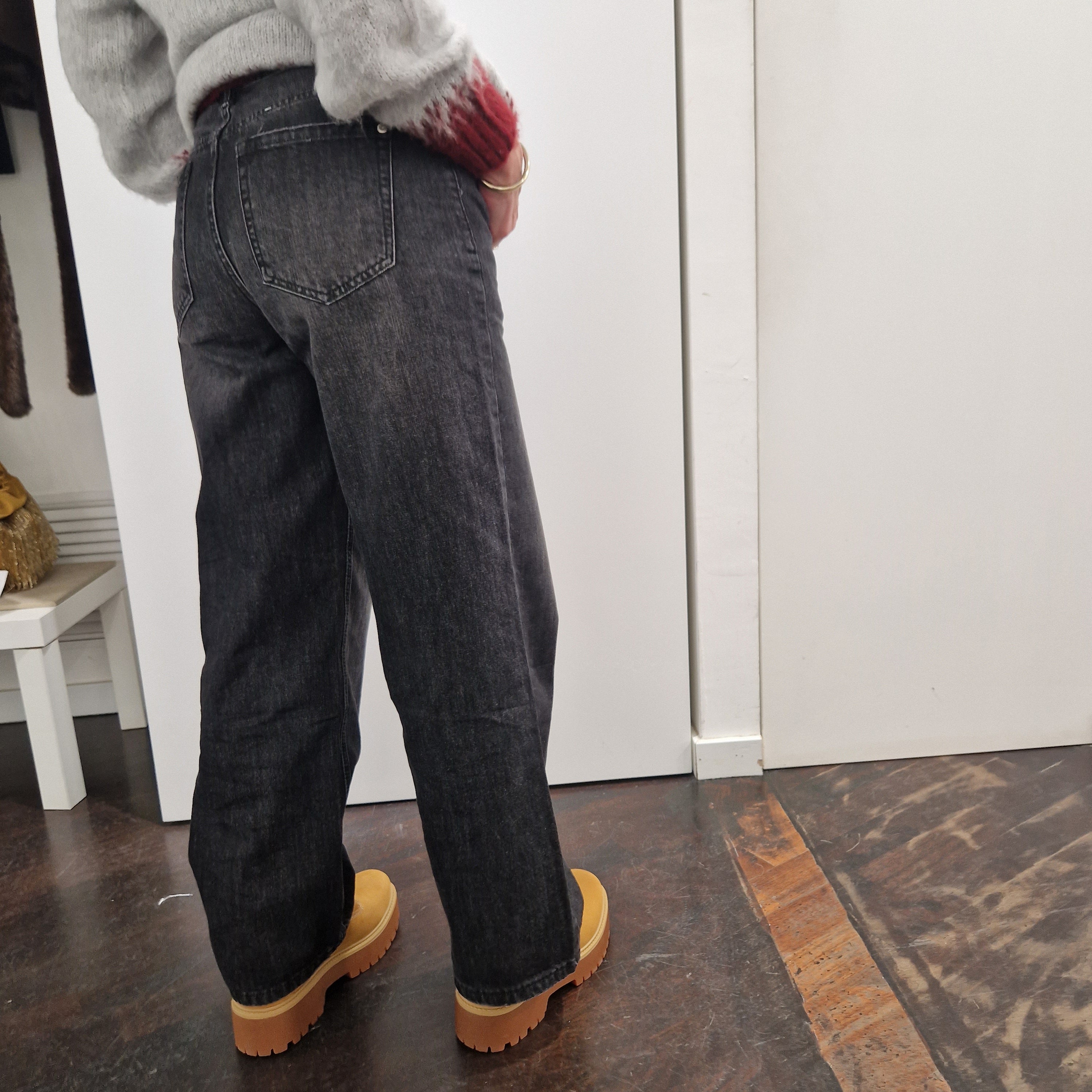 Pantalone MOON jeans nero delavè