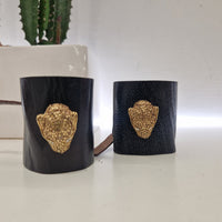 Alberto Luti bracciale alto in pelle con accessorio animalier