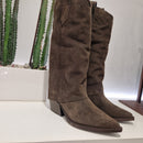 Stivale texano SOLE  rovesciato suede moro