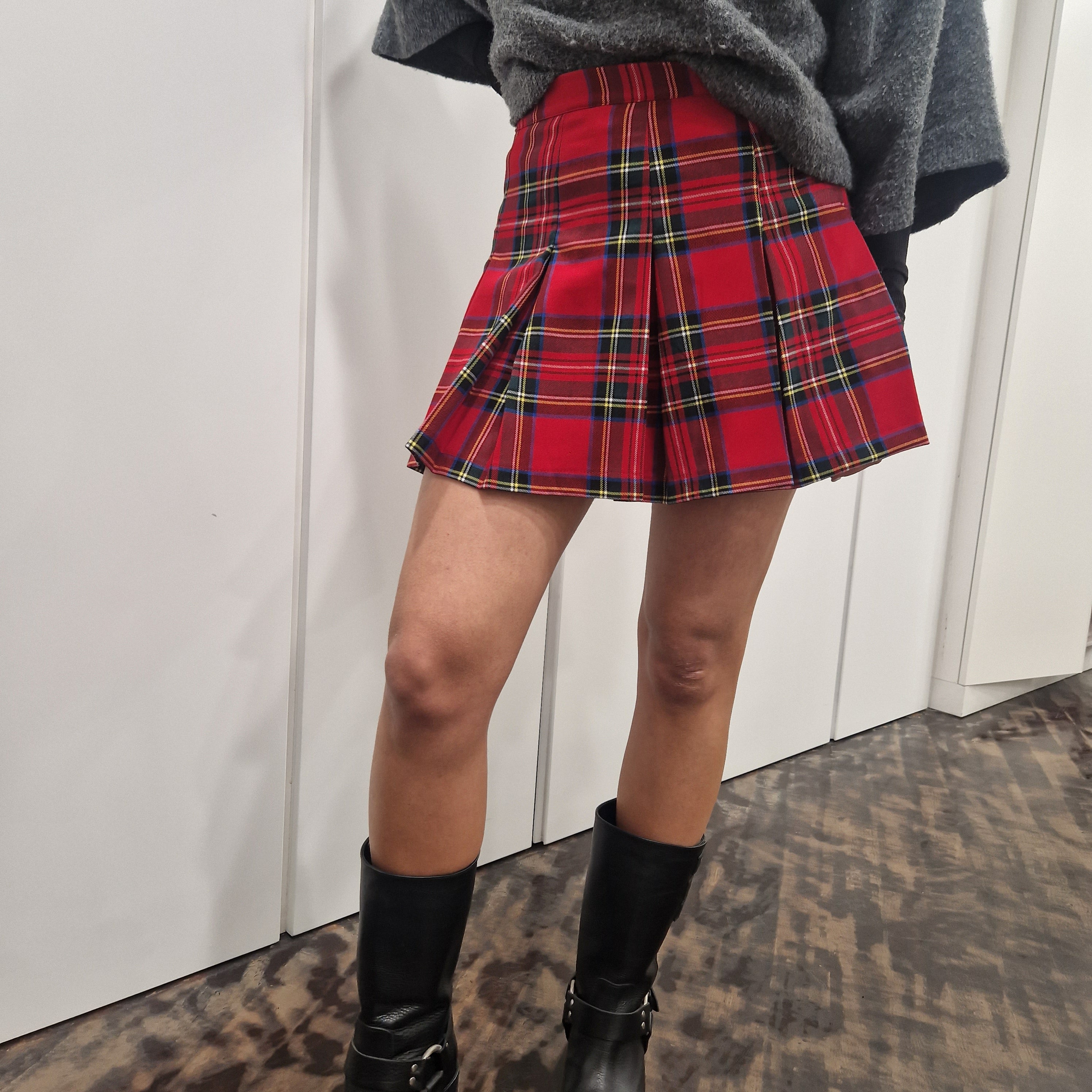 KIKISIX gonna SCOZZESE pieghe