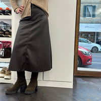 Gonna in ecopelle  color moro