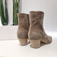 ENJOY stivaletto texano in pelle scamosciata color taupe