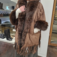 Mantella PIUMINO con bordo ecopelliccia