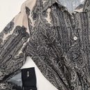 Kikisix camicia DAMASCO stampa panna e nera