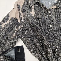 Kikisix camicia DAMASCO stampa panna e nera
