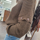 Maglione MARRONE bottoni manica