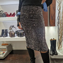 Gonna louguette paillettes grigio scuro/argento