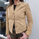 Giacca ADELINA  in pelle scamosciata color sand