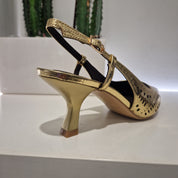 Bruno Premi scarpa lavorazione laser metallic oro