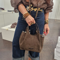 Gianni Chiarini borsa linea DUA formato medio pellame scamosciato