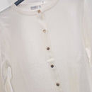 Maglia cardigan panna con bottoncini oro