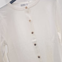Maglia cardigan panna con bottoncini oro