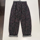 KIKISIX pantalone balloon stampa fiori scuro