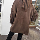 Kikisix CARDIGAN con frange paillettes t.moro