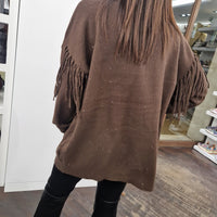 Kikisix CARDIGAN con frange paillettes t.moro