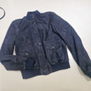 Giacca modello bomber vera pelle scamosciata BLU