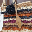 Afar borsa intrecciata a mano LEISHA multi righe