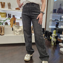 Pantalone jeans PREMIUM grigio scuro con strass